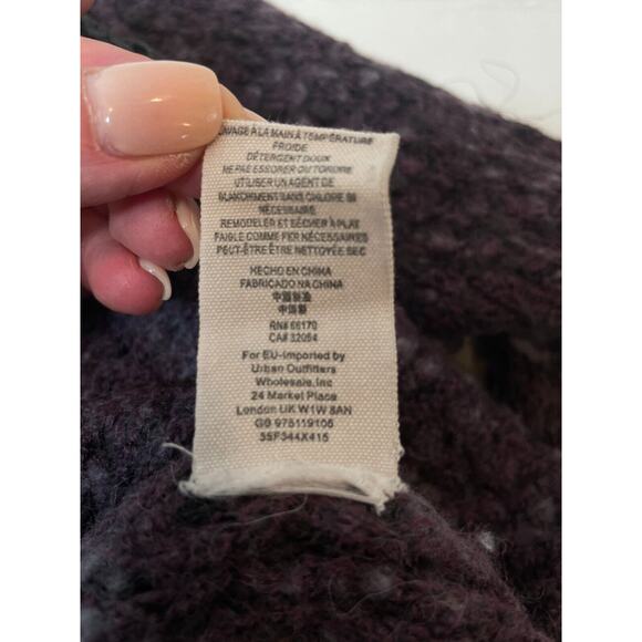 Free People Sweater Womens S Purple Gray Wool Blend Honeycomb Textured Knit - Picture 11 of 11